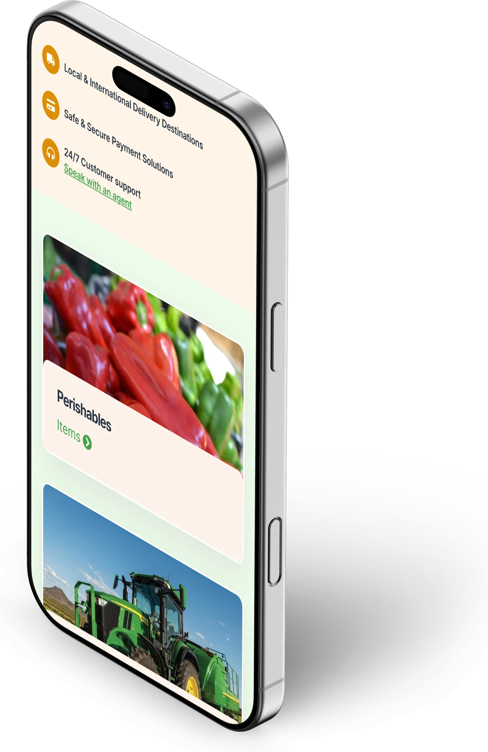 Agrobiotic Farming Systems website, home section 2 on iPhone