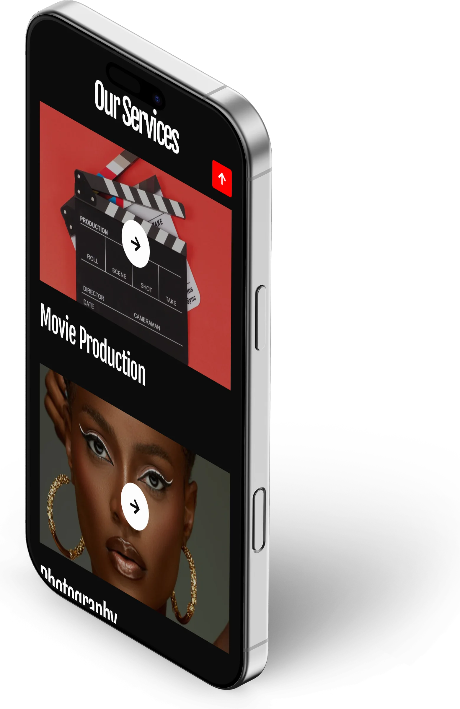 SBD Global Media website, home section 2 on iPhone