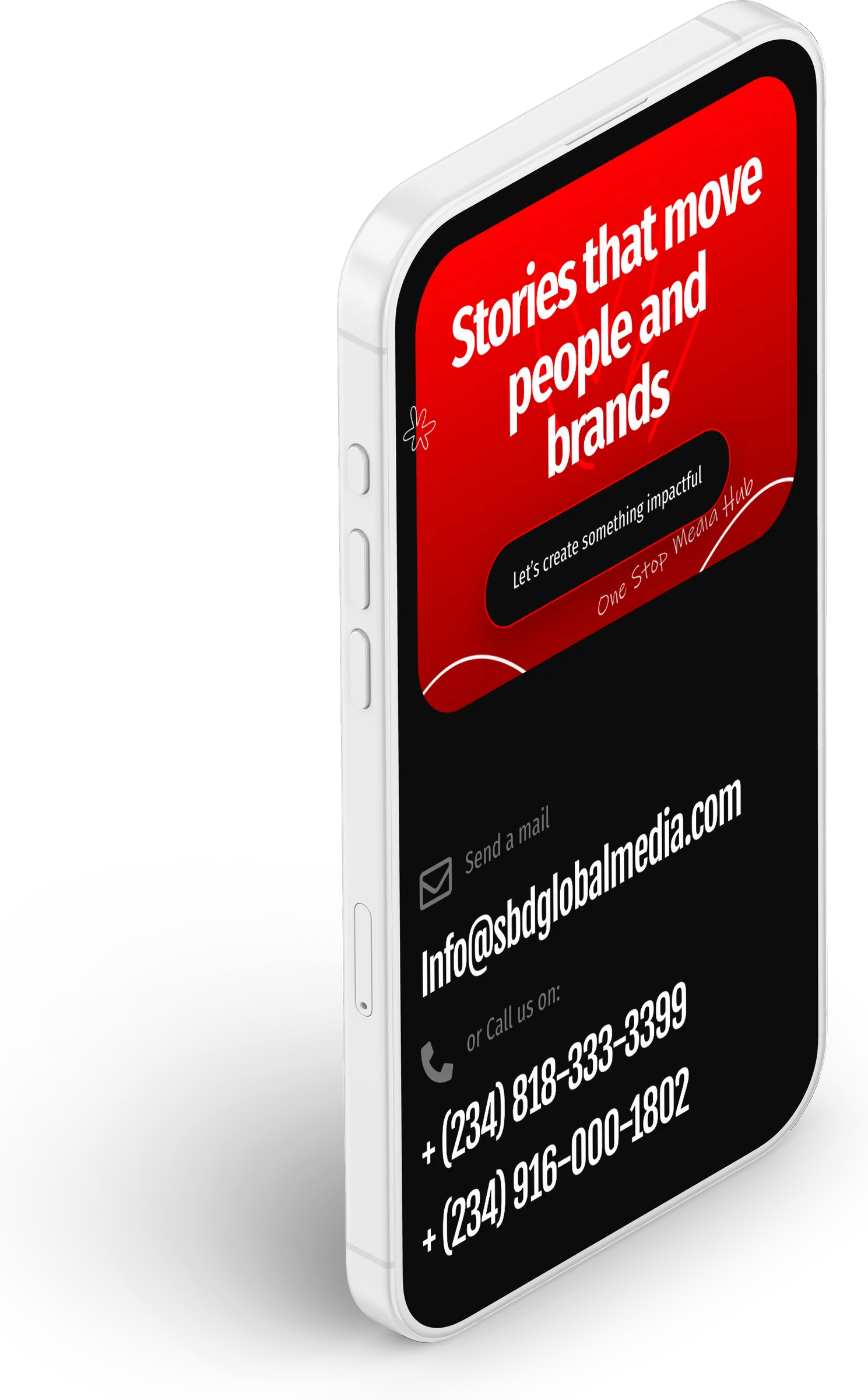 SBD Global Media website, meet the team section 3 on iPhone