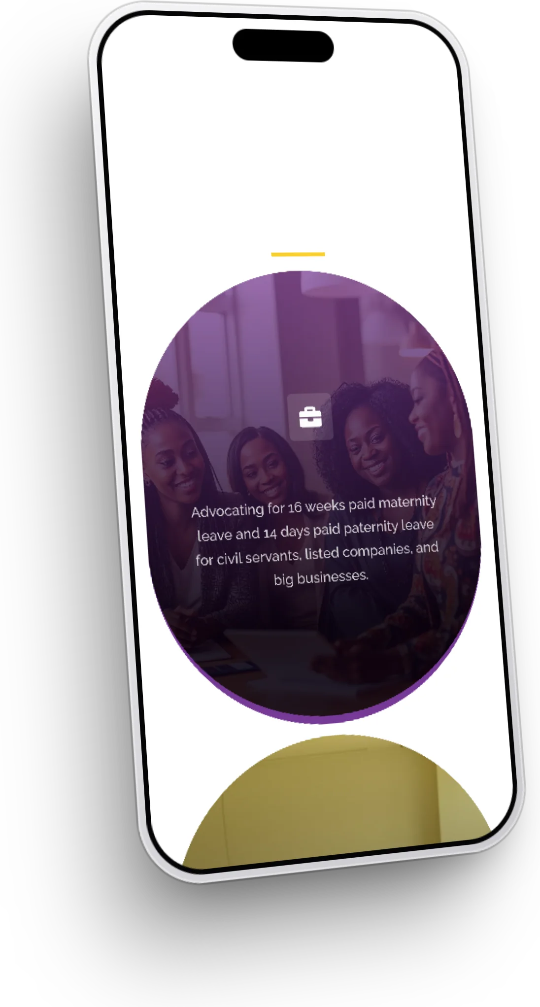 WiL Coalition website, home section 3 on iPhone
