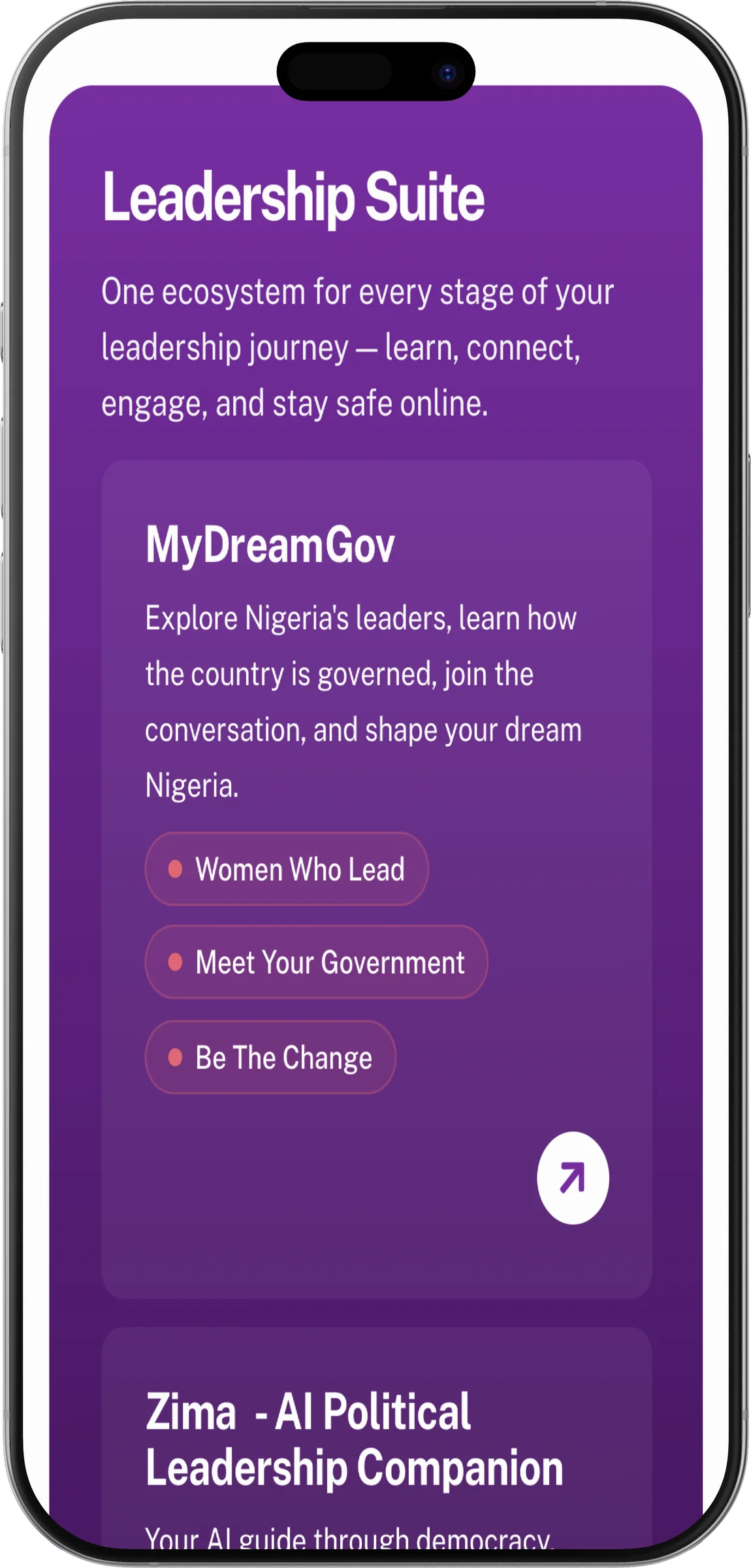 WILAN Global website, home section 4 on iPhone