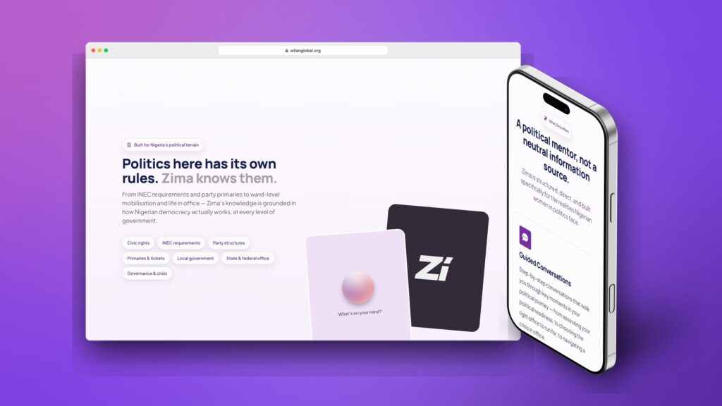 Zima by WILAN website on desktop and mobile